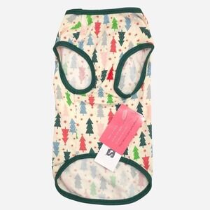 Muk Luks very soft multicoloured Christmas tree dog tank top Size S